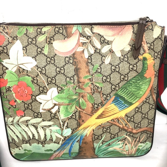 Authentic Gucci Tian crossbody unisex bag brown monogram coated bengal canvas - Picture 13 of 16